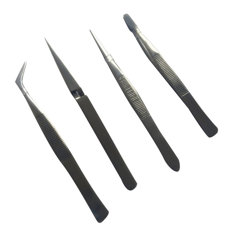 Urijk 4PCs / set η ƿ  ǰ     Ʈ     ű/Urijk 4PCs/set Stainless Steel Electronics Tweezers  Precision Hand Tool Set Profes